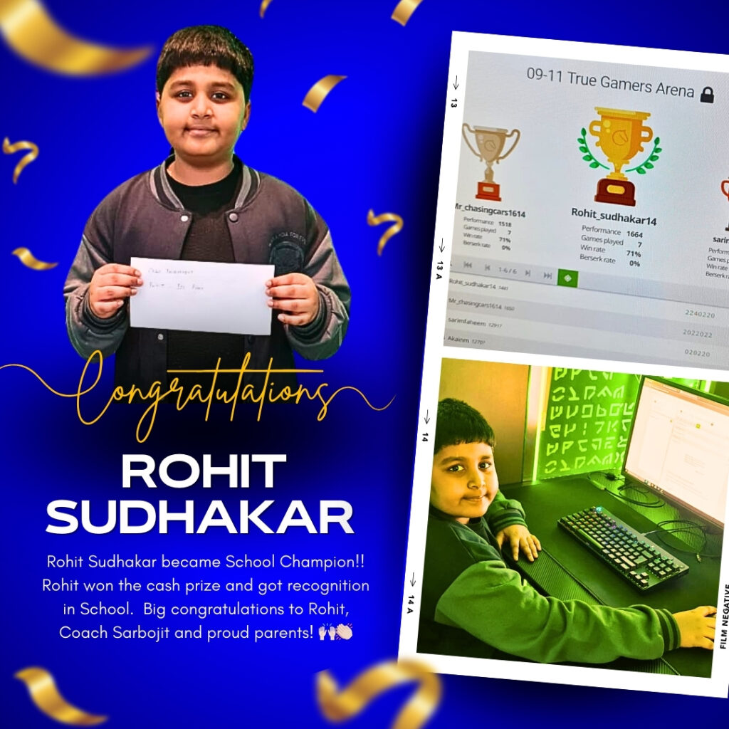 Rohit from UAE became School Chess Champion!!